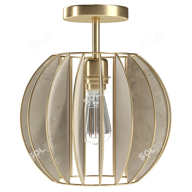 Capiz Shell Flush Mount Light 3D model image 2