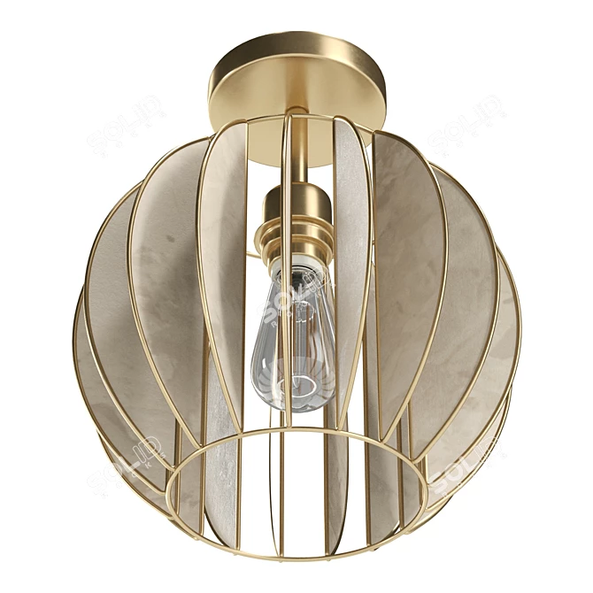 Capiz Shell Flush Mount Light 3D model image 4