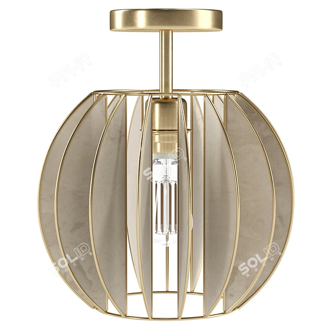 Capiz Shell Flush Mount Light 3D model image 5