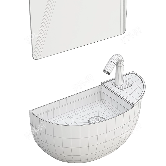 Modern Bathroom Fixture Set, Polygons: 4348 3D model image 3