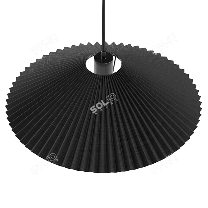 Modern Pleated Pendant Light, Real-Size 3D model image 4