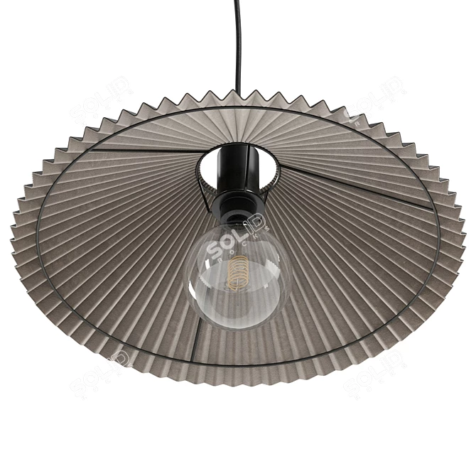 Modern Pleated Pendant Light, Real-Size 3D model image 5