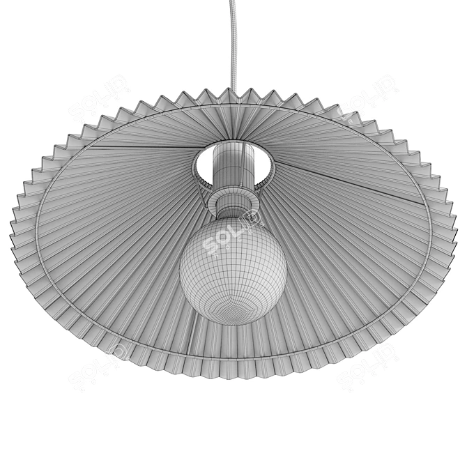 Modern Pleated Pendant Light, Real-Size 3D model image 6