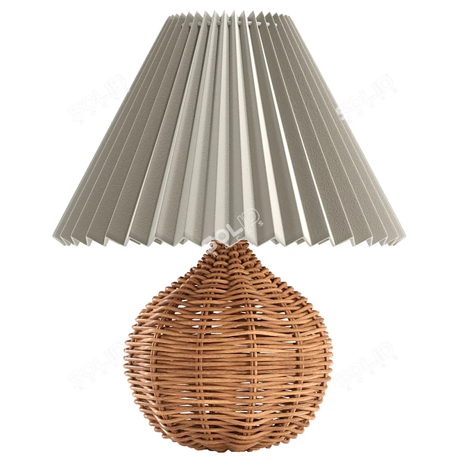 Modern Pleated Lamp Shade 3D model image 1