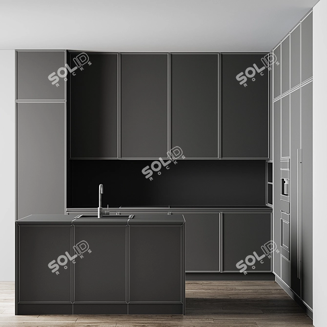 Modern Miele Kitchen Set 3D model image 4