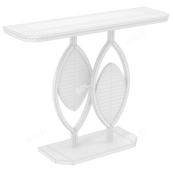 White Stone Top Console Table 3D model image 3