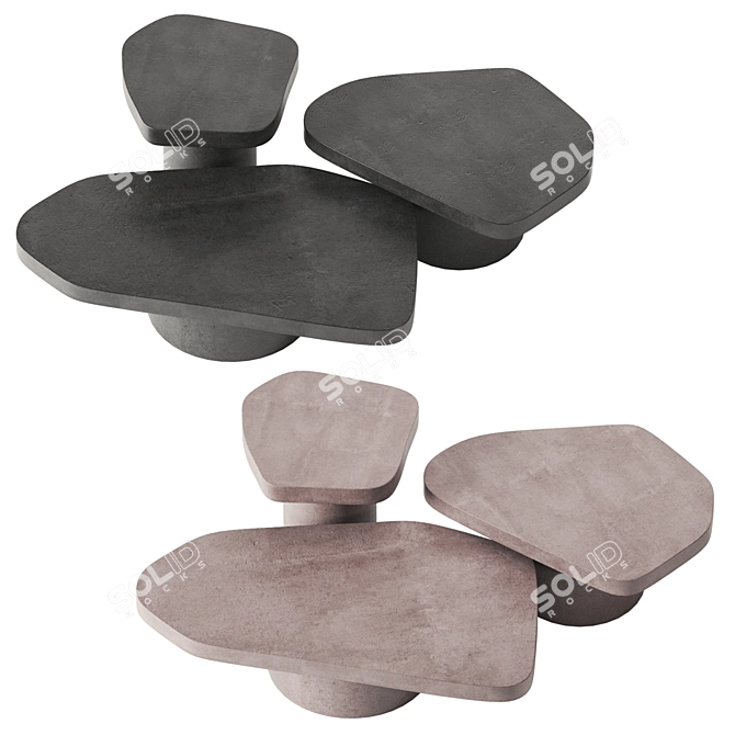 Modern Concrete Bao Table by Baxter 3D model image 2