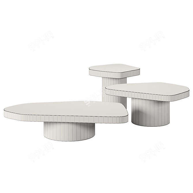 Modern Concrete Bao Table by Baxter 3D model image 3