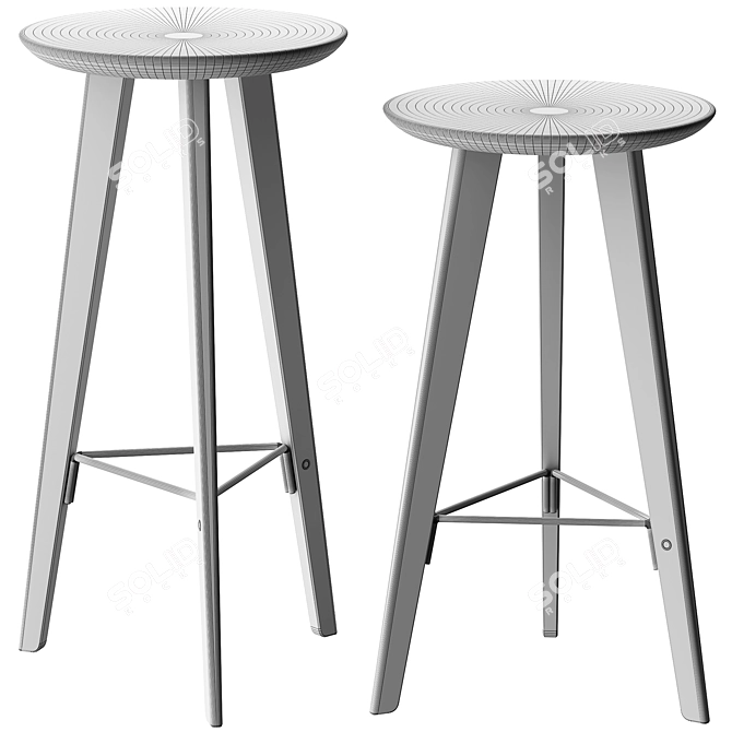  Zanotta Ido Bar Stool 3D model image 4