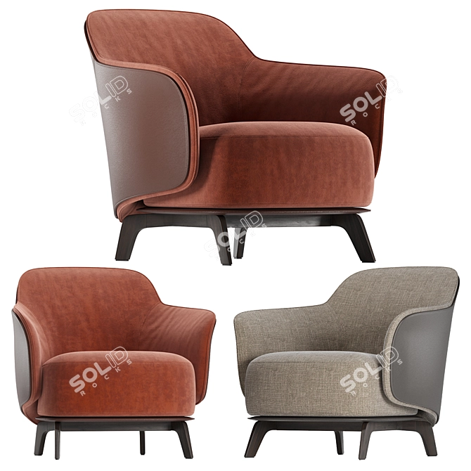 Modern Elegance: Poliform Kaori Armchair 3D model image 1