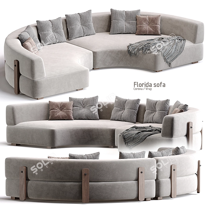 Elegant Florida Sofa from MINOTTI 3D model image 1