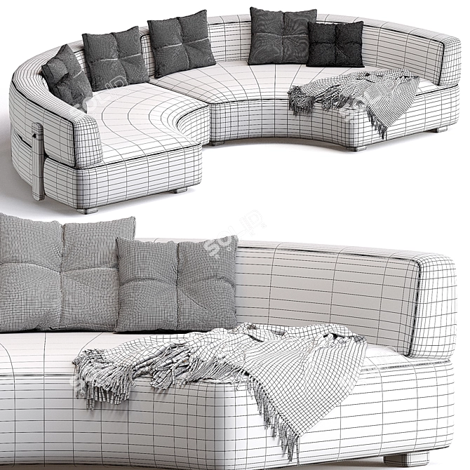 Elegant Florida Sofa from MINOTTI 3D model image 4