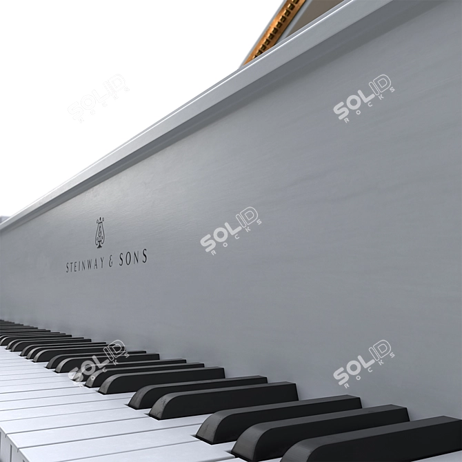 Elegant 2015 Steinway White Grand Piano 3D model image 4