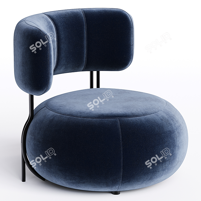 Modern Fabric Armchair for Baby 3D model image 2