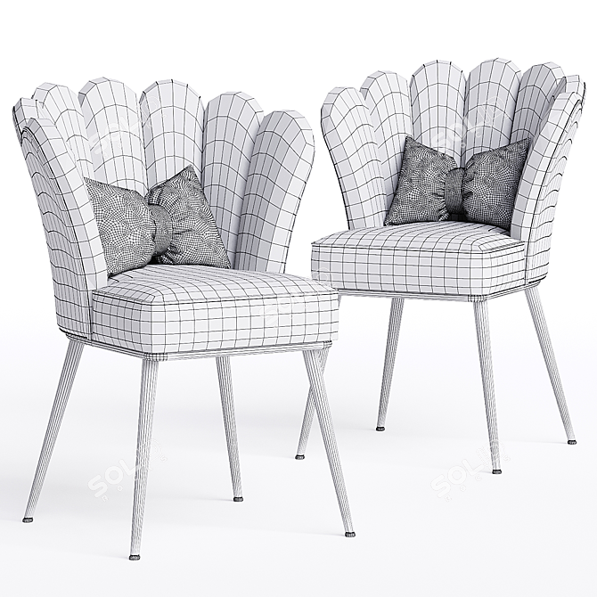  Flannel Armchair Furniture Set 3D model image 3