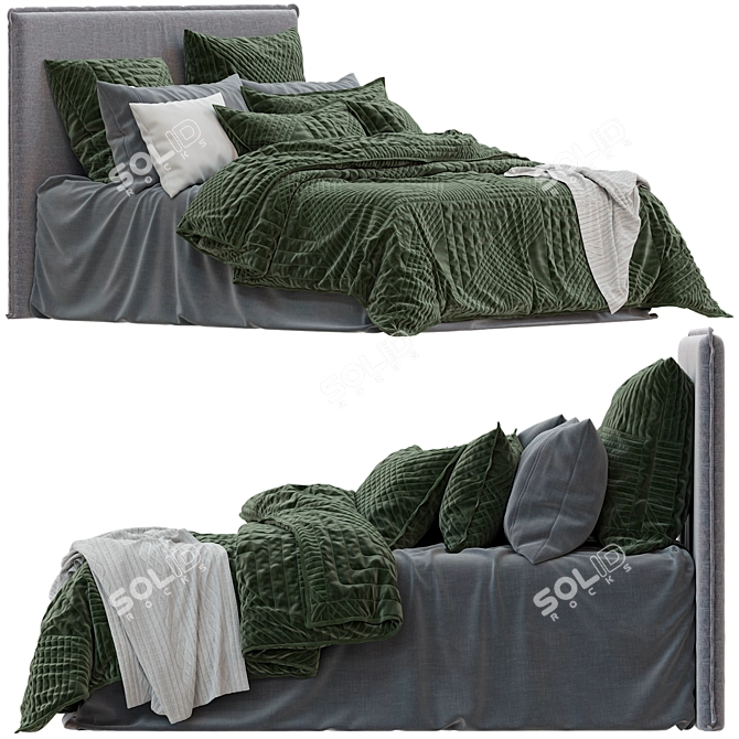 Bianca Olive Coverlet Set  3D model image 2