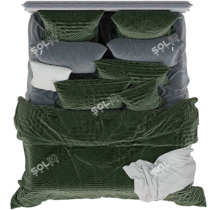 Bianca Olive Coverlet Set  3D model image 3