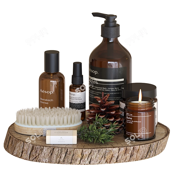 Modern Bathroom Accessory Set - 3D Model 3D model image 3