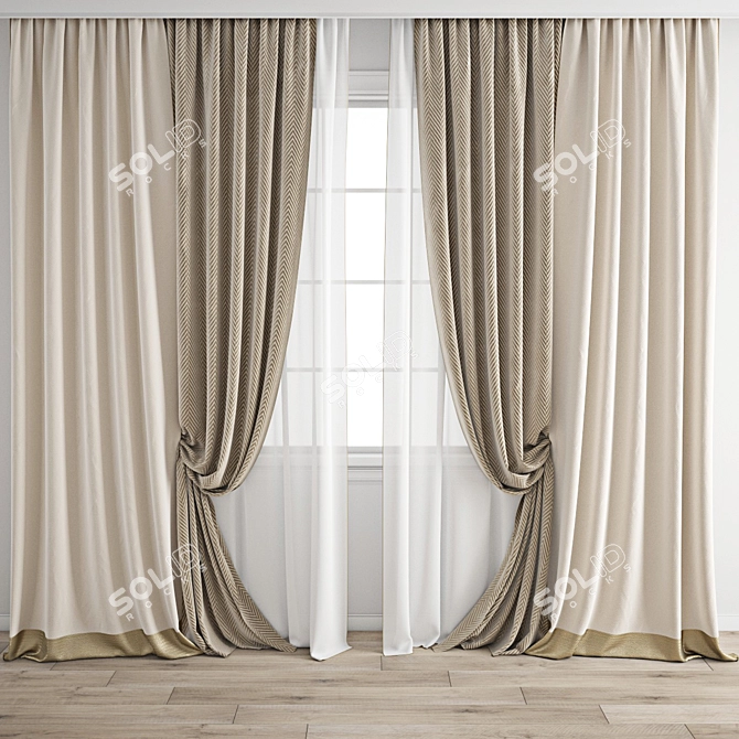 Polygonal Curtain Model Set 3D model image 1