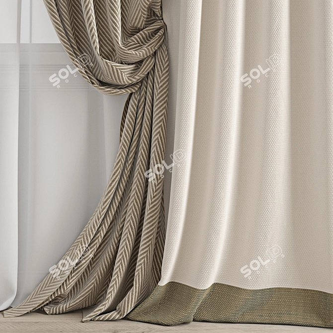 Polygonal Curtain Model Set 3D model image 2