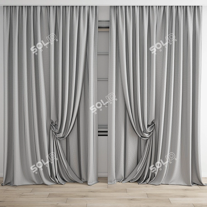 Polygonal Curtain Model Set 3D model image 3