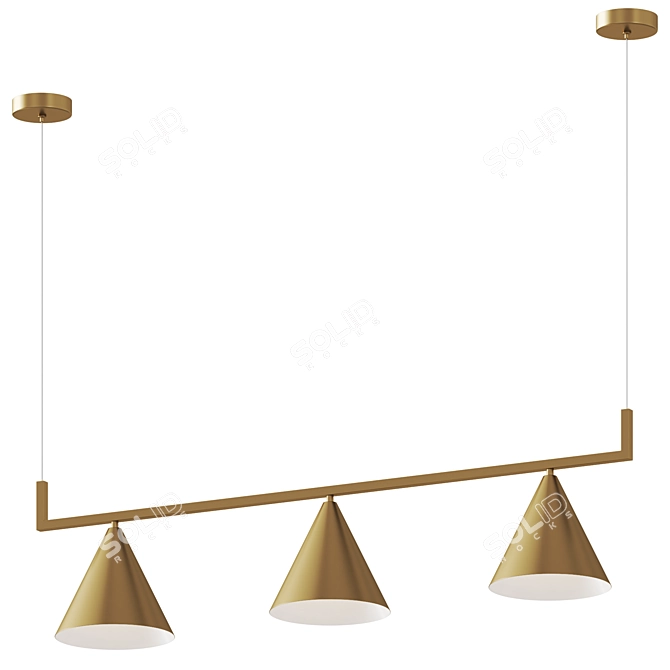 Modern Gold Pendant Lighting Fixture 3D model image 1