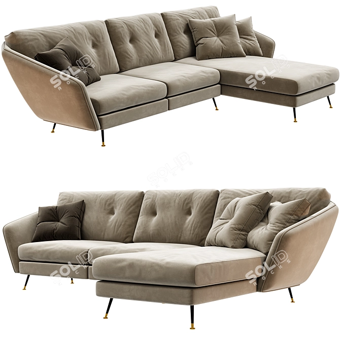  Sophisticated DUKE Sectional Sofa 3D model image 1
