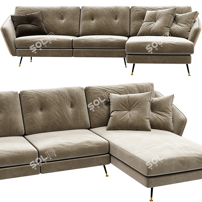  Sophisticated DUKE Sectional Sofa 3D model image 2