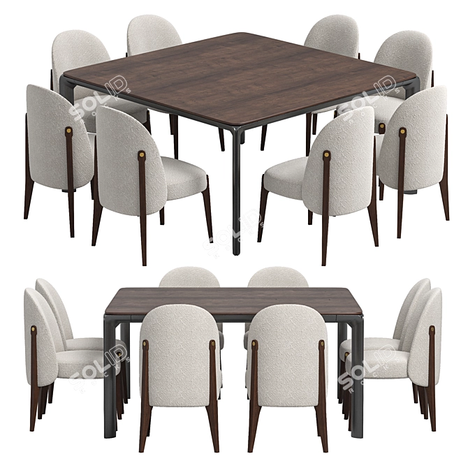 Elegant Ames Chair & Homey Table 3D model image 2