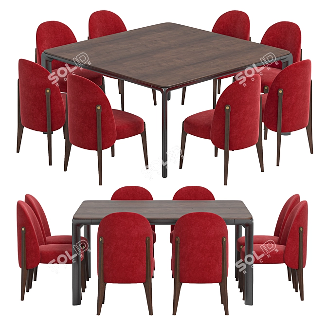 Elegant Ames Chair & Homey Table 3D model image 3