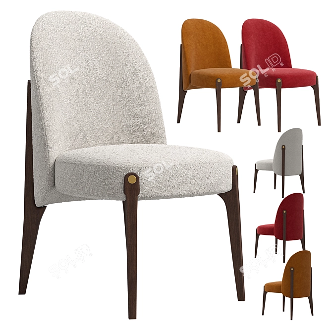 Modern Ames Dining Chair in 3D 3D model image 1