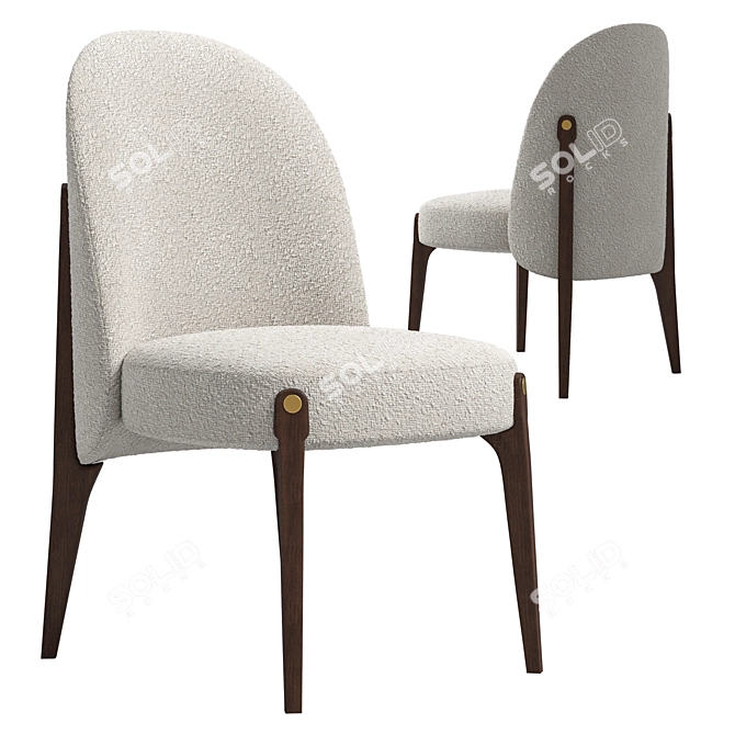 Modern Ames Dining Chair in 3D 3D model image 2