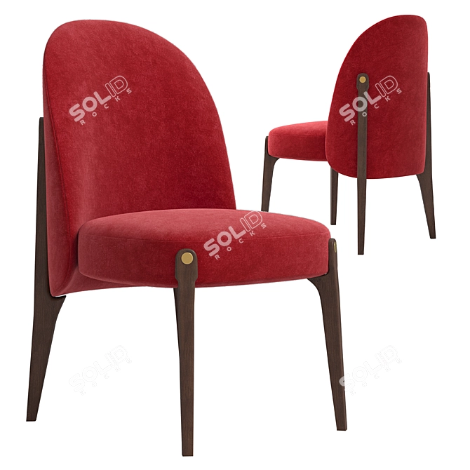 Modern Ames Dining Chair in 3D 3D model image 3