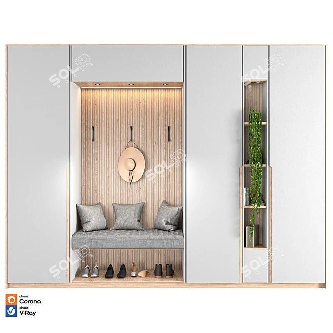 Modern Hallway Furniture Set 2016 3D model image 1