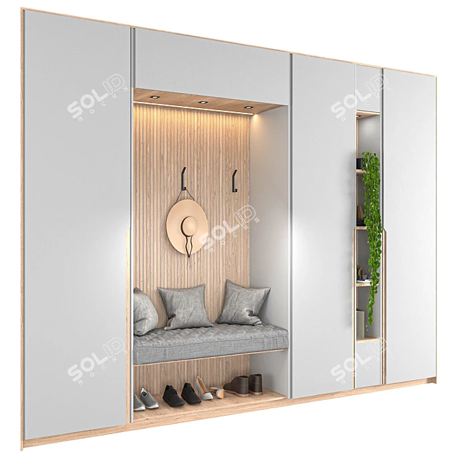 Modern Hallway Furniture Set 2016 3D model image 4