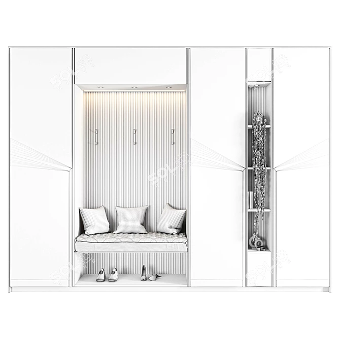 Modern Hallway Furniture Set 2016 3D model image 10