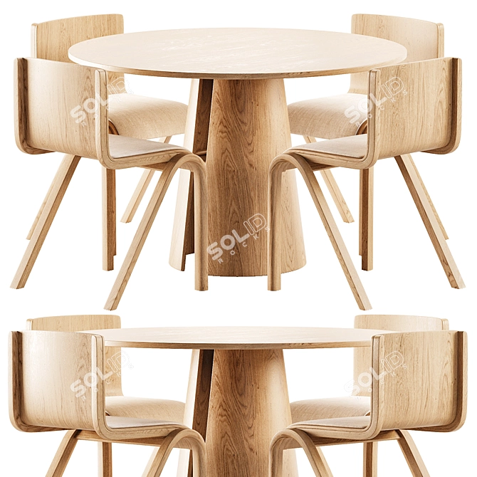 Modern Dining Set 2017 Furniture 3D model image 4