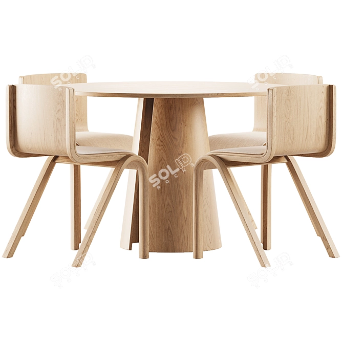 Modern Dining Set 2017 Furniture 3D model image 2