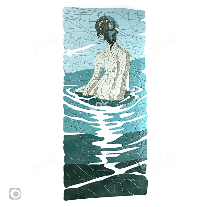 Custom Ceramic Wall Panel "Bather 3D model image 1