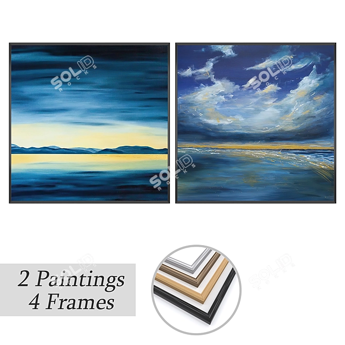 Artwork Set with Multiple Frames 3D model image 1