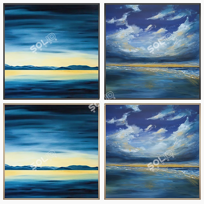 Artwork Set with Multiple Frames 3D model image 2