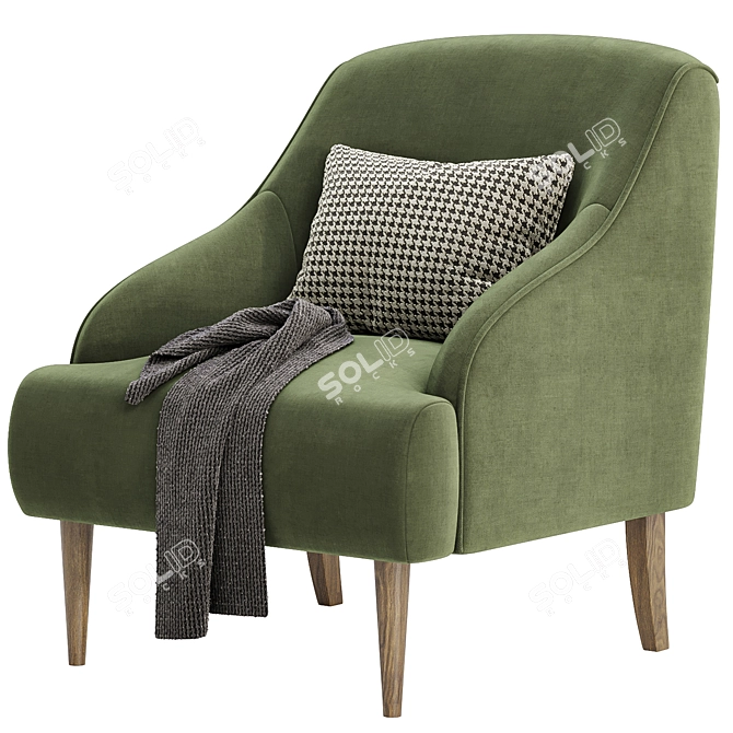 Aubrey Upholstered Armchair Trio 3D model image 4