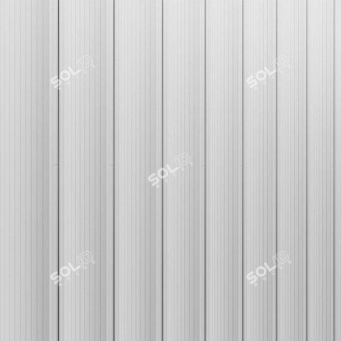 Brass-Inlaid Wood Wall Panels 3D model image 4