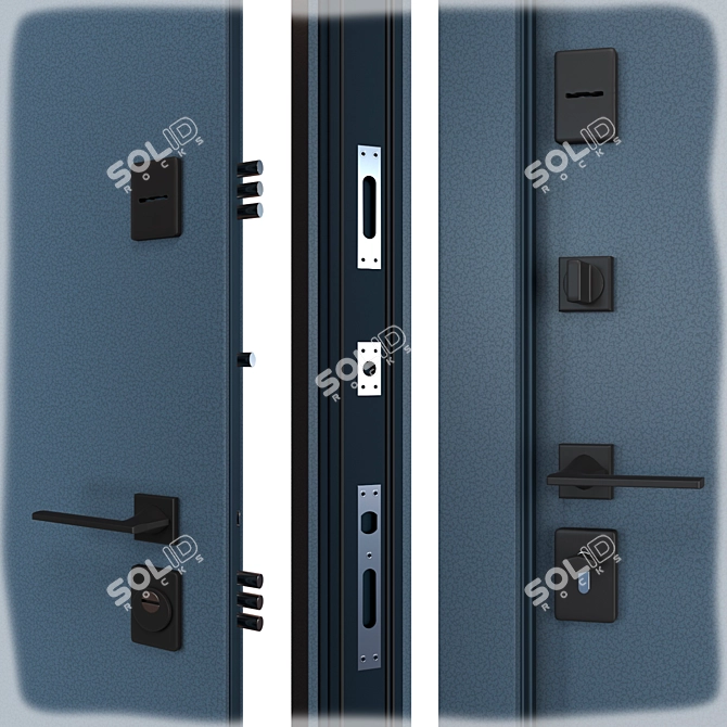 Modern Olimpia Glass Entry Door 3D model image 2