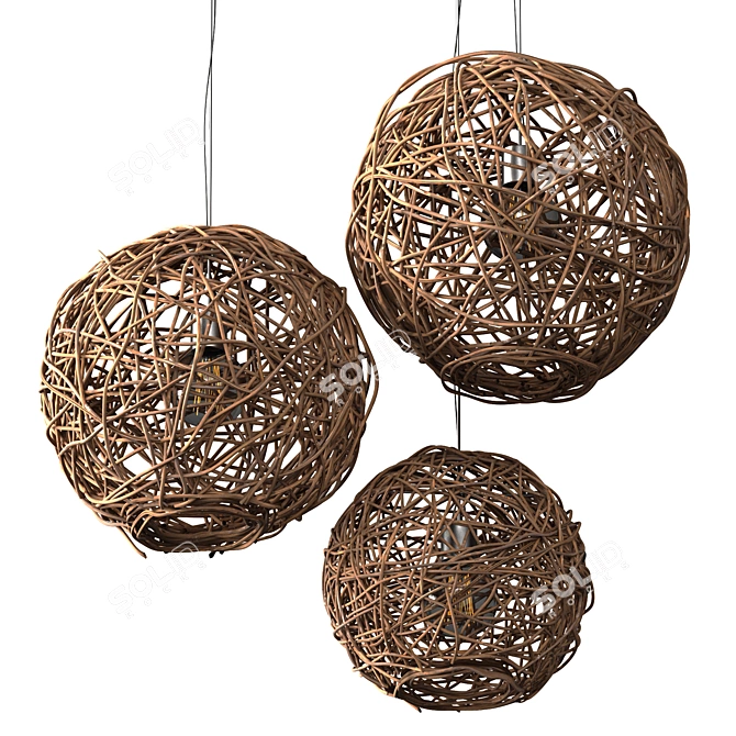 Geometric Polygonal Lamp with Textures 3D model image 1