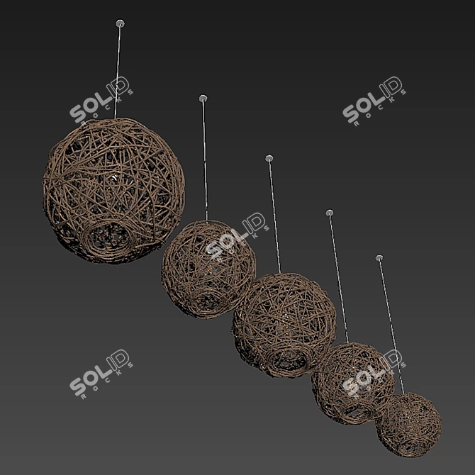 Geometric Polygonal Lamp with Textures 3D model image 4