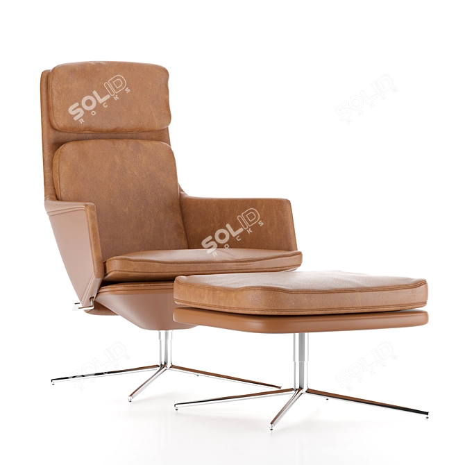 Elegant Reclining Lounge Chair 3D model image 1