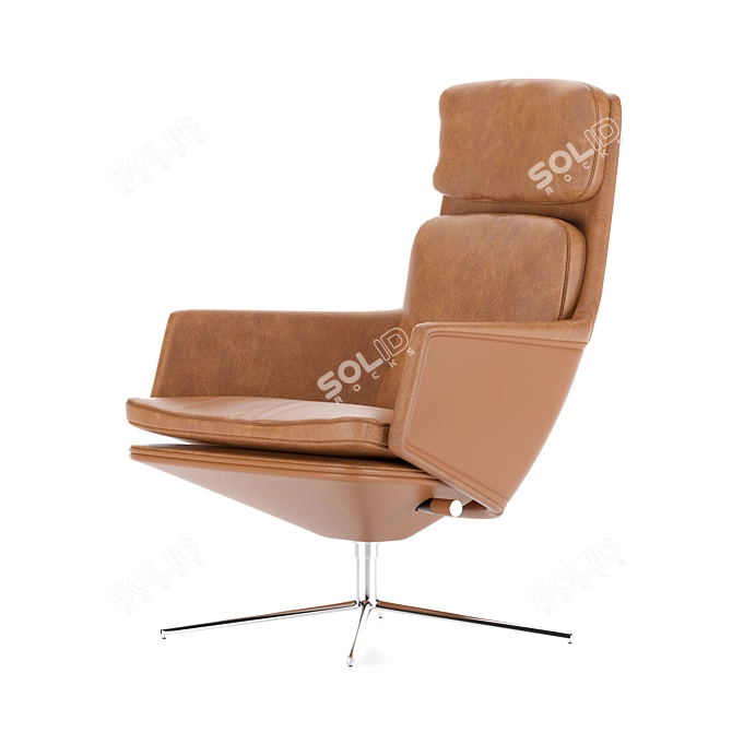 Elegant Reclining Lounge Chair 3D model image 2