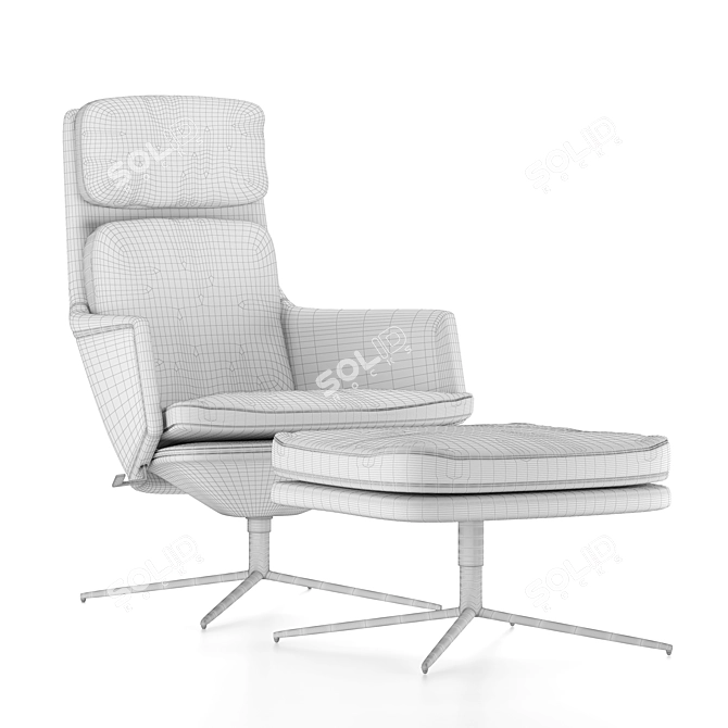 Elegant Reclining Lounge Chair 3D model image 4