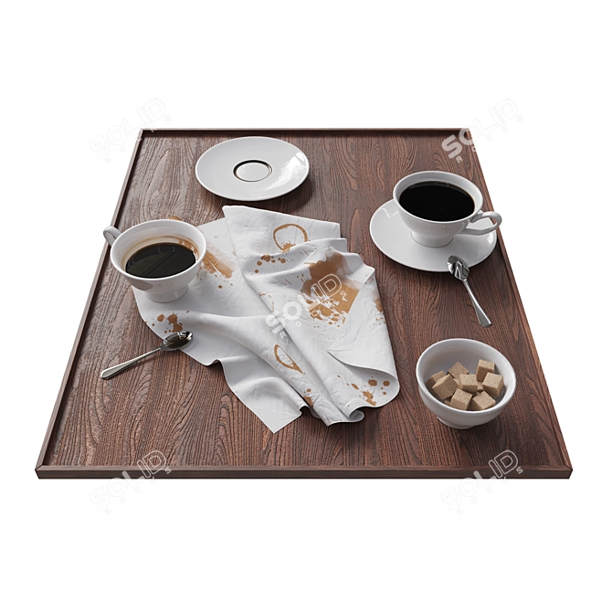 Corona Render Compatible Coffee Tray 3D model image 1